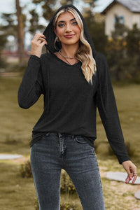 Drawstring Dropped Shoulder Hooded T-Shirt Trandify deal