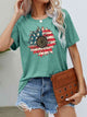 US Flag Flower Graphic Tee Trandify deal