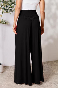 Double Take Full Size Smocked Wide Waistband Wide Leg Pants Trandify deal