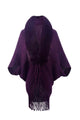 Fringe Detail Long Sleeve Ribbed Poncho Trandify deal