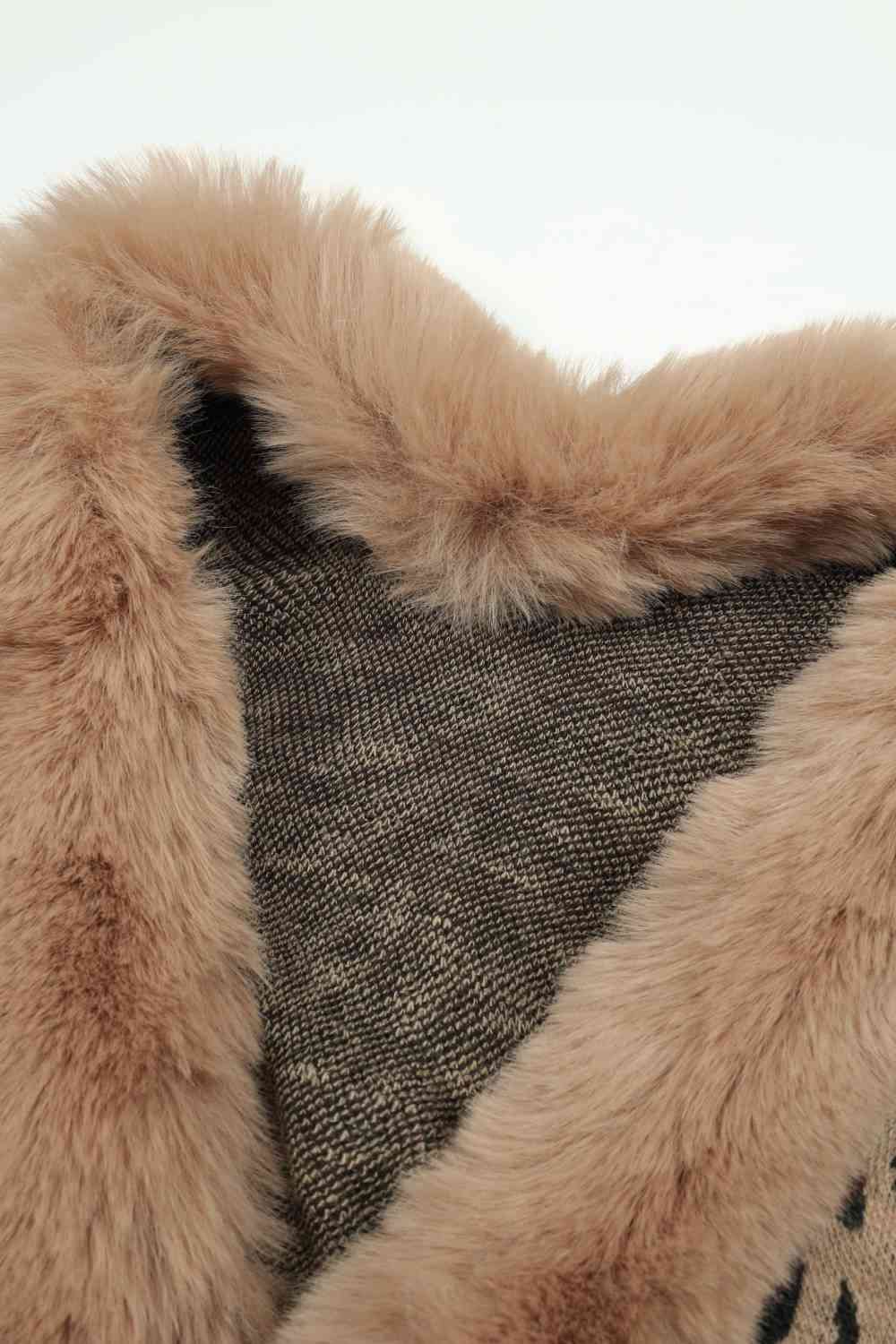 Leopard Open Front Poncho Trandify deal