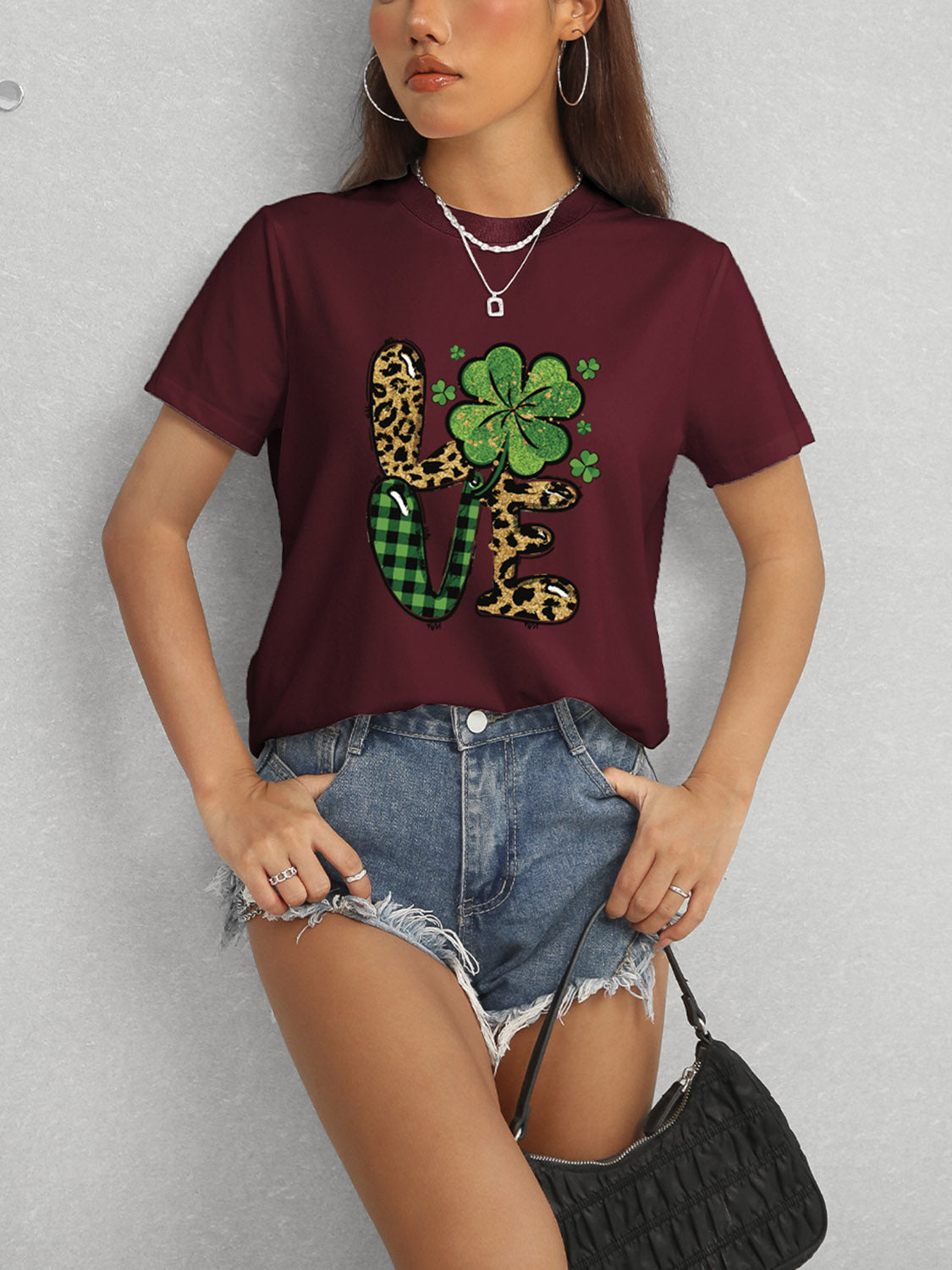LOVE Round Neck Short Sleeve T-Shirt Trandify Deal