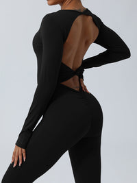 Twisted Backless Long Sleeve Jumpsuit Trandify deal