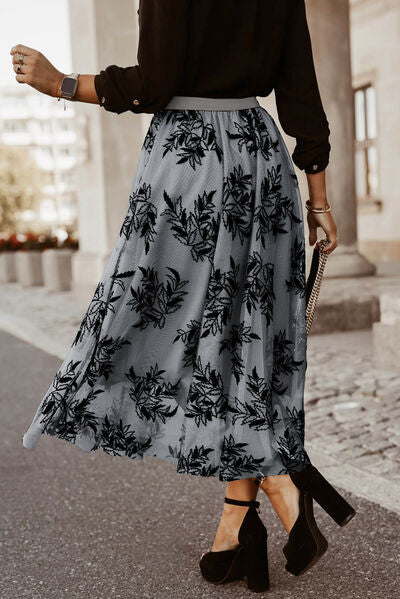 Embroidered High Waist Maxi Skirt Trandify deal