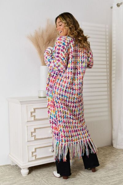 Angel wings Multicolored Open Front Fringe Hem Cardigan Trandify deal