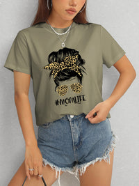 MOMLIFE Round Neck Short Sleeve T-Shirt Trandify deal