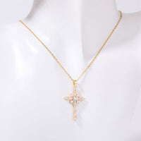 Stainless Steel Inlaid Zircon Cross Necklace Trandify deal