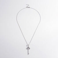 925 Sterling Silver Inlaid Zircon Key Shape Necklace Trandify deal