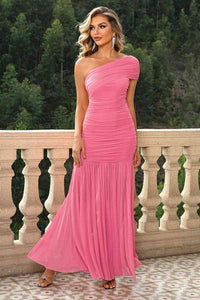 One-Shoulder Ruched Maxi Dress Trandify deal