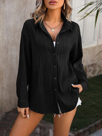 Button Up Dropped Shoulder Shirt Trandify deal
