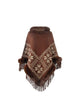 Fringe Geometric Cape Sleeve Poncho Trandify deal