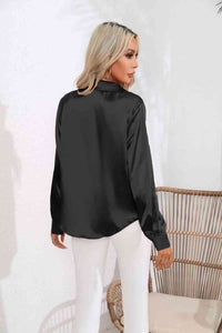 Lapel Collar Button Up Long Sleeve Shirt Trandify deal