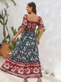 Floral Flounce Sleeve Midi Dress Trandify deal