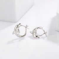 925 Sterling Silver Zircon Dolphin Earrings Trandify deal