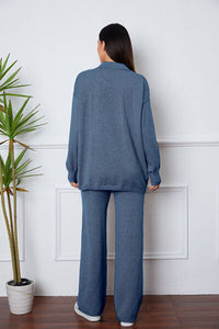 Dropped Shoulder Sweater and Long Pants Set Trandify deal