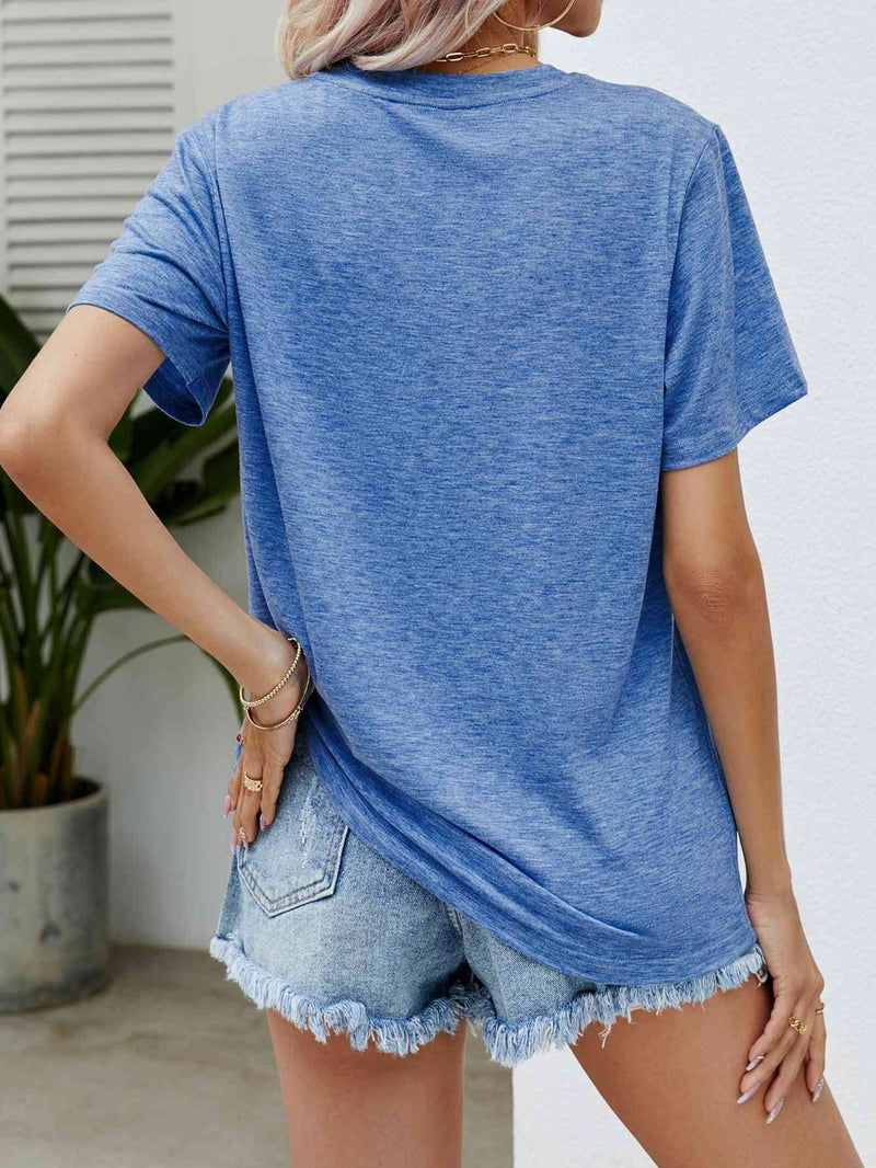 US Flag Flower Graphic Tee Trandify deal