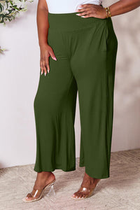 Double Take Full Size Smocked Wide Waistband Wide Leg Pants Trandify deal