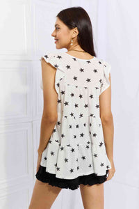Heimish Shine Bright Full Size Butterfly Sleeve Star Print Top Trandify deal