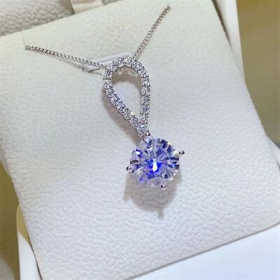 5 Carat Moissanite 925 Sterling Silver Teardrop Necklace Trandify deal