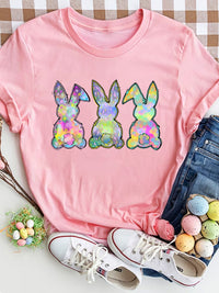Rabbit Round Neck Short Sleeve T-Shirt Trandify deal