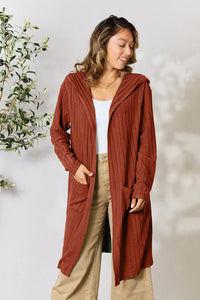 Basic Bae Full Size Hooded Sweater Cardigan Trandify deal