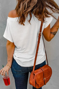 Sequin Lucky Clover Boat Neck T-Shirt Trandify deal