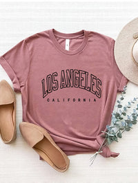 LOS ANGELES CALIFORNIA Round Neck T-Shirt Trandify deal