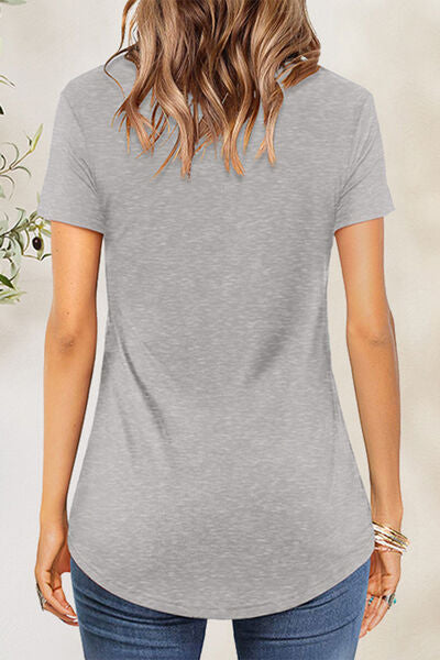 Crisscross Short Sleeve T-Shirt Trandify deal
