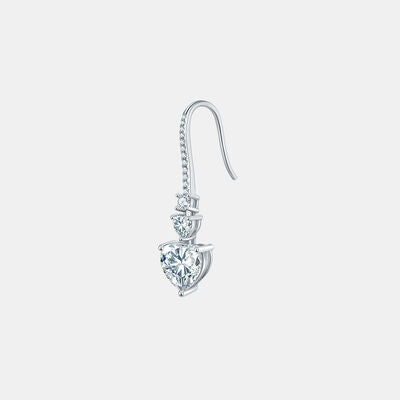 5.44 Carat 925 Sterling Silver Moissanite Heart Drop Earrings Trandify deal