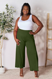Double Take Full Size Smocked Wide Waistband Wide Leg Pants Trandify deal