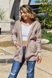 Full Size Teddy Hooded Jacket with Pockets Trandify deal