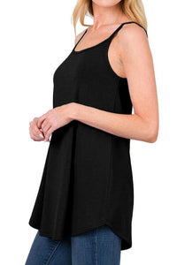 Full Size Spaghetti Strap V-Neck Flowy Tunic Cami Trandify deal