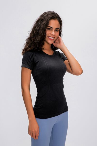 Millennia Round Neck Short Sleeve Active T-Shirt Trandify deal