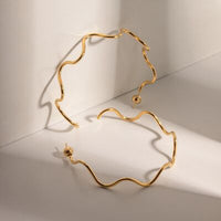 Stainless Steel Wave Shape C-Hoop Earrings Trandify deal