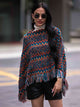 Fringe Hem Boat Neck Poncho - TrandifyDeal