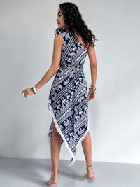 Fringe Printed Single Shoulder Dress Trandify deal