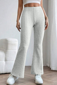 Basic Bae Full Size Ribbed High Waist Flare Pants Trandify deal