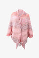 Multicolored Fringe Trim Poncho Trandify deal