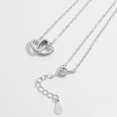 925 Sterling Silver Inlaid Zircon Heart Necklace Trandify deal