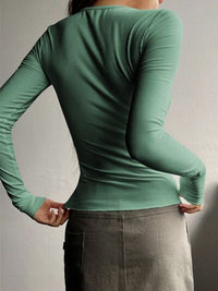 Half Button Long Sleeve T-Shirt Trandify deal