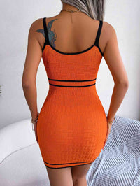 Contrast Spaghetti Strap Cutout Sweater Dress Trandify deal