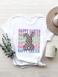HAPPY EASTER Round Neck Short Sleeve T-Shirt Trandify deal