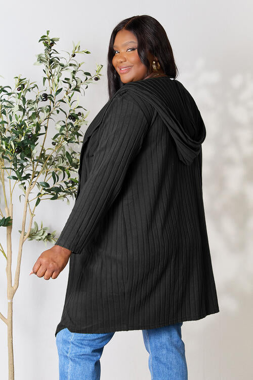 Basic Bae Full Size Hooded Sweater Cardigan Trandify deal