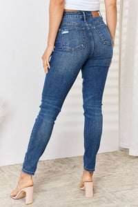 Judy Blue Full Size High Waist Distressed Slim Jeans - Trandify Deal