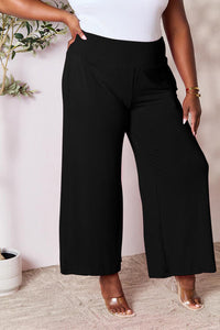 Double Take Full Size Smocked Wide Waistband Wide Leg Pants Trandify deal