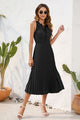 Swiss Dot Tie Neck Sleeveless Dress Trandify deal