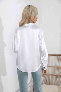 Lapel Collar Button Up Long Sleeve Shirt Trandify deal