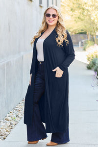 Basic Bae Full Size Open Front Long Sleeve Cover Up Trandify deal