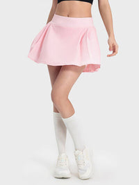 Millennia Pleated Detail Mid-Rise Waist Active Skirt Trandify deal