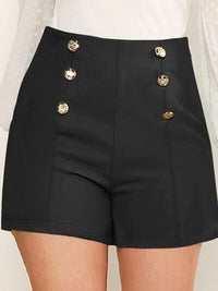 Decorative Button High Waist Shorts Trandify deal